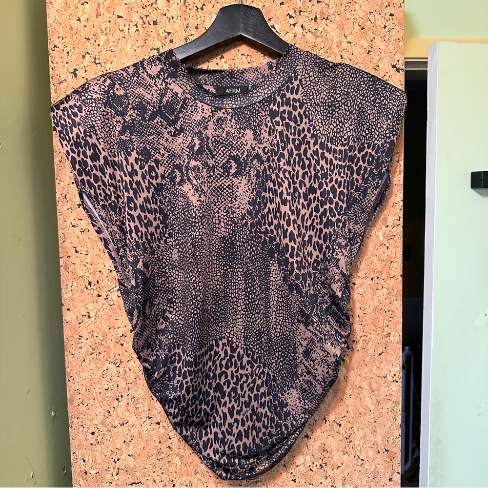 AFRM Black Leopard Print Women's Top